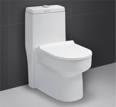 Glanza-One Piece Closet Lorena | 650x355x730mm |  Ceramic Western Toilet/Water Closet | S-Trap-225 mm| Washdown Flushing