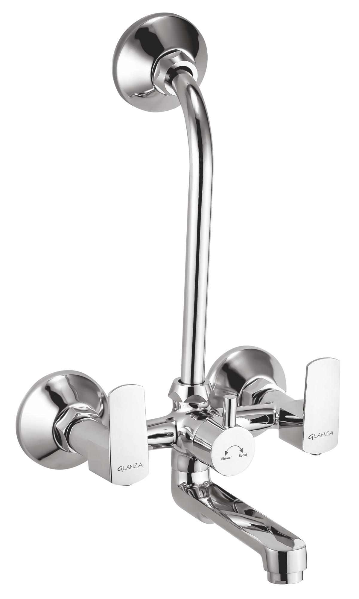 Wall Mixer Telephonic with L-Bend – CU-24 | Glanza Cubix Collection