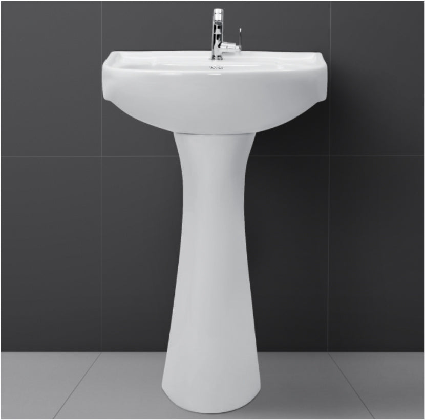 Glanza Full Pedestal Basin Rose | 515x420x860mm | High-grade Premium Ceramic