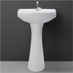 Glanza Full Pedestal Basin Rose | 515x420x860mm | High-grade Premium Ceramic