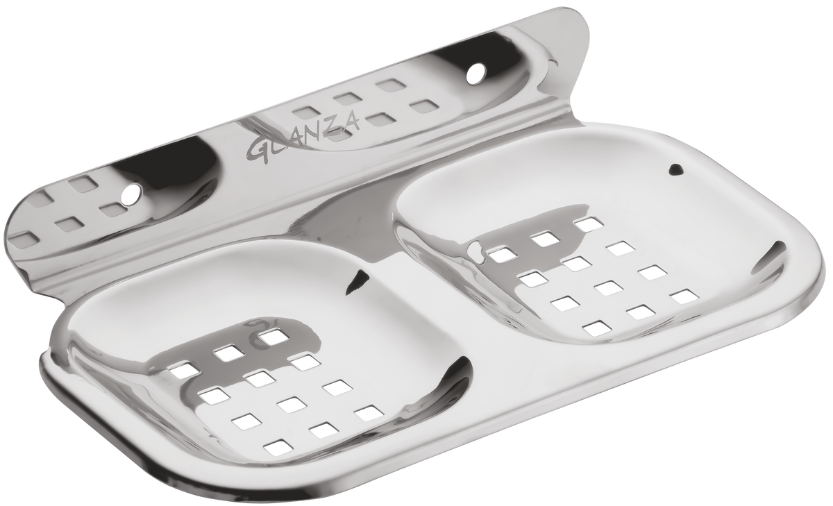 Soap Dish Double-01 GDSD-152 | Glanza Four-in-One
