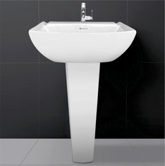 Glanza Full Pedestal Wash Basin – Bellezza | 460x380x830mm | Ceramic