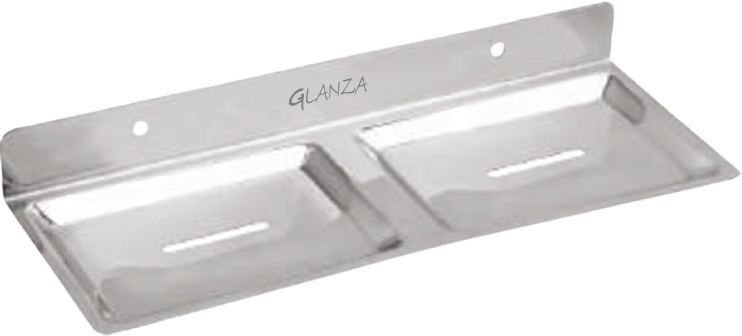 Soap Dish Square Double-01 GDSD-154 | Glanza Four-in-One
