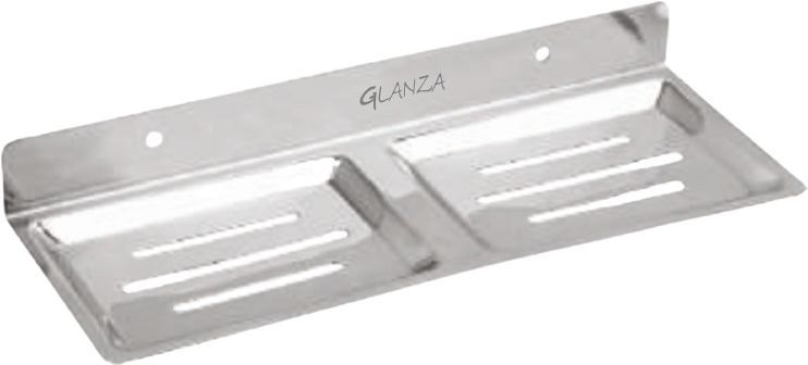 Soap Dish Square Double-02 GDSD-155 | Glanza Four-in-One