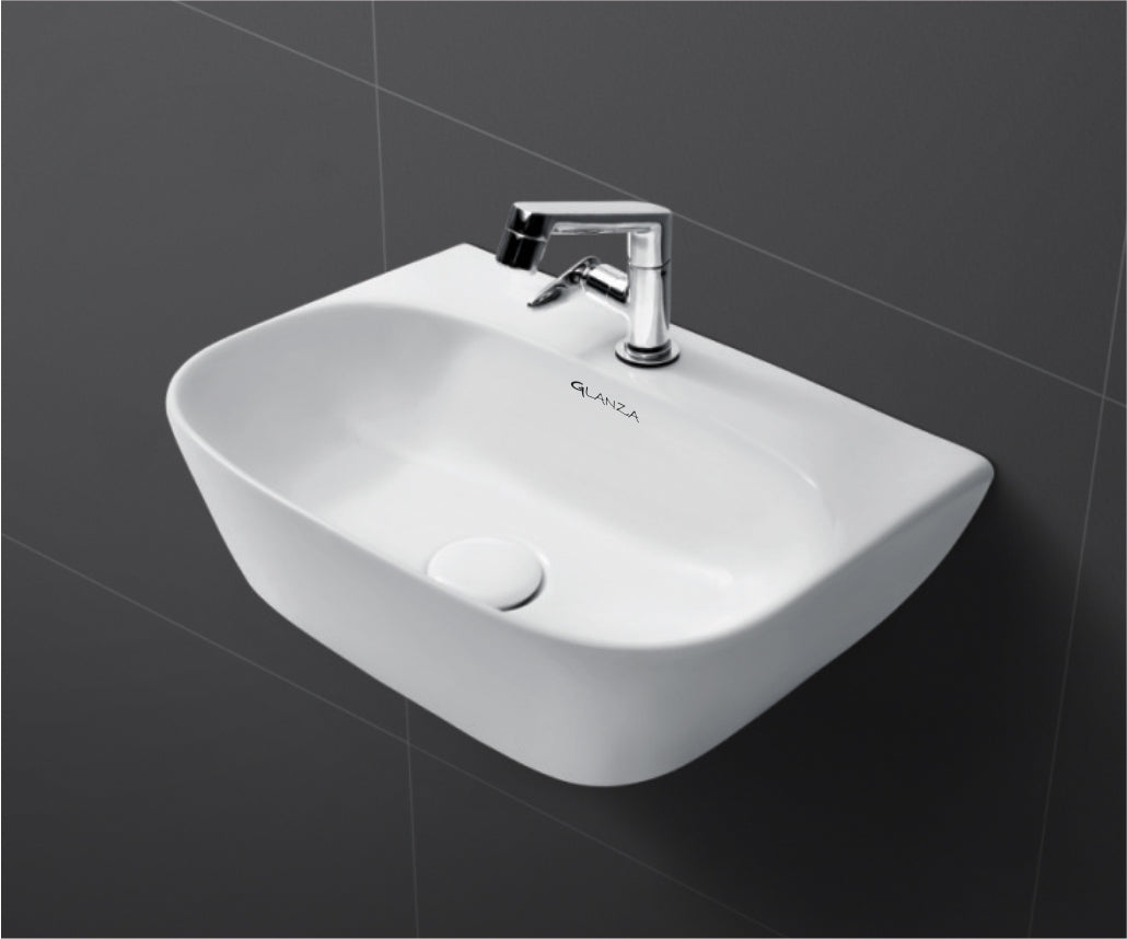 Glanza Wall Hung Basin Raga | 430x295x130mm | Ceramic