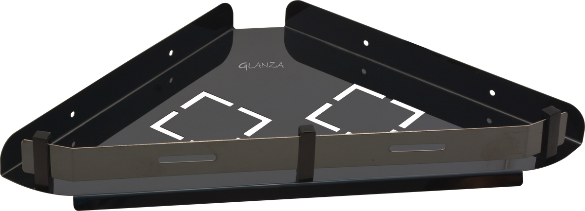 Corner Shelf Pillar Black GCS-555B | Glanza