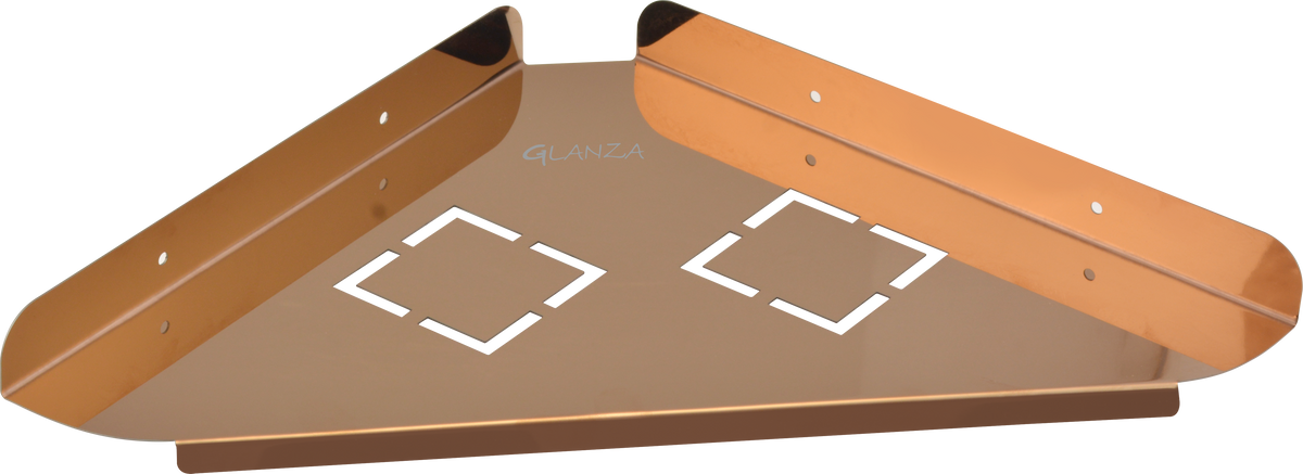 Corner Shelf Pillar Rose Gold GCS-555RG | Glanza